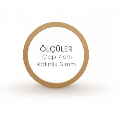Ham Ahşap 7 Cm Çember Kenar Kalınlığı 0.75 Mm Ip Dolamaya Uygun