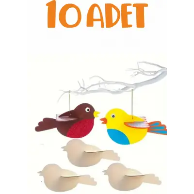 Sevimli Kuş Ahşap Etkinlik Boyama Okul Aktivite Sanat 1 Adet