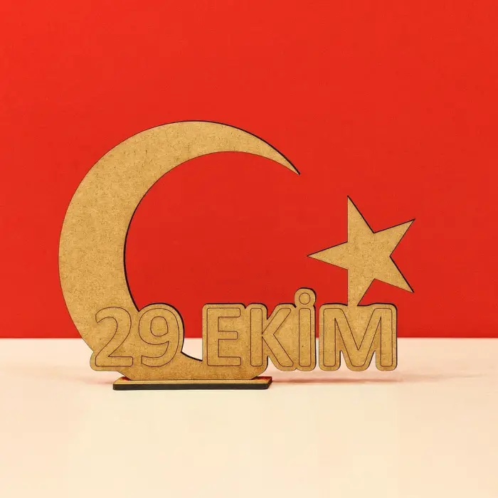 Ahşap Boyama 29 Ekim Cumhuriyet Bayrak ve Ay Yıldız Figürü Etkinlik