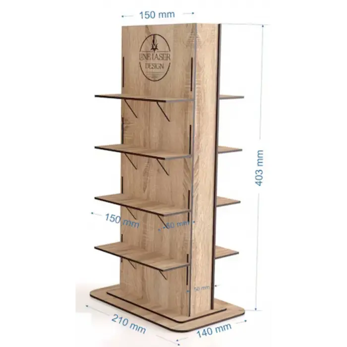 Ahşap Kozmetik Takı Ürün Standı 3 mm mdf Lazer Kesim
