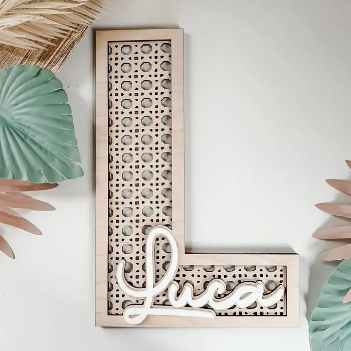 Isime Özel Ahşap Hazeran Rattan Harf Kapı,duvar,dekoratif Süs Tablo