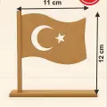 Boyanabilir Türk Bayrağı Standlı Ahşap Oyuncak Etkinlik Aktivite 1 Ad