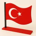 Boyanabilir Türk Bayrağı Standlı Ahşap Oyuncak Etkinlik Aktivite 1 Ad