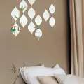 Dekoratif Su Damlası Ayna Pleksi Gümüş Aynalı Duvar Dekoru (6x10cm) 12li Paket