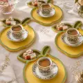 Limon Şeklinde Boyanabilir Ham MDF Dekoratif Sunum Kahve Tepsisi 15x10 cm