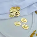 Özel Tasarım Gold Pleksi Düğün, Nişan ve Bebek Nikah Şekeri Pleksi