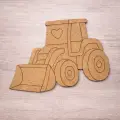 Sevimli Iş Makinası Ahşap Boyama 14x12 cm