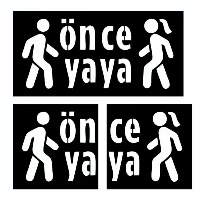 Önce Yaya Boyama Şablonu 3 mm Ham MDF