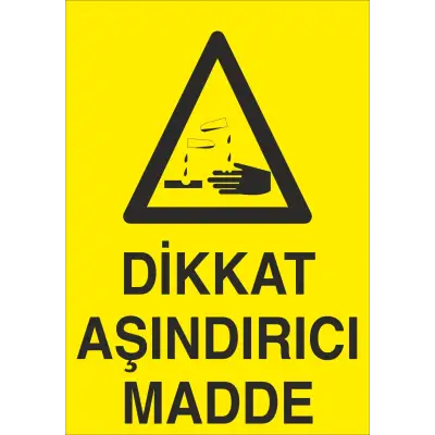 Dikkat Aşındırıcı Madde Levhası
