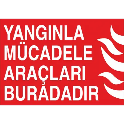 Yangınla Mücadele Araçları Buradadır Levhası