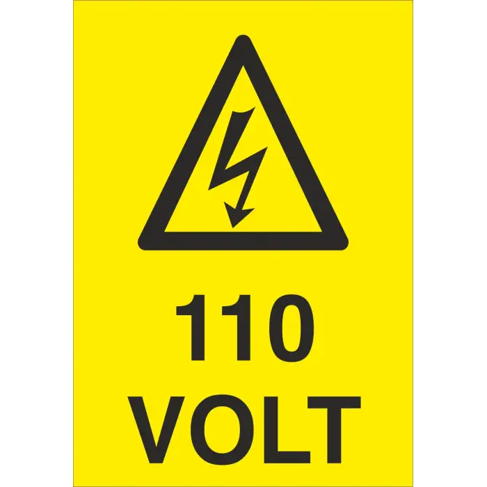 110 Volt Elektrik Uyarı Levhası