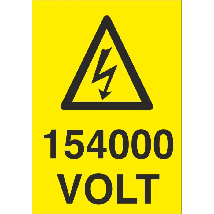 154000 Volt Elektrik Uyarı Levhası