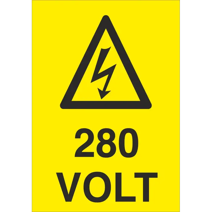 280 Volt Elektrik Uyarı Levhası