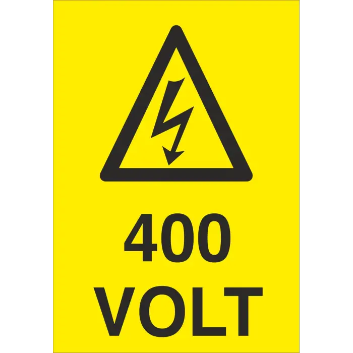 400 Volt Elektrik Uyarı Levhası
