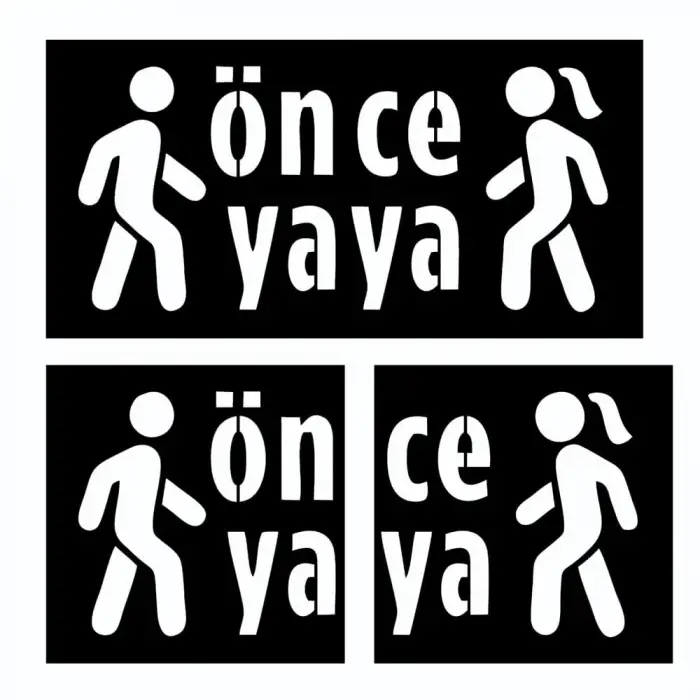 Önce Yaya Boyama Şablonu 3 mm Ham MDF