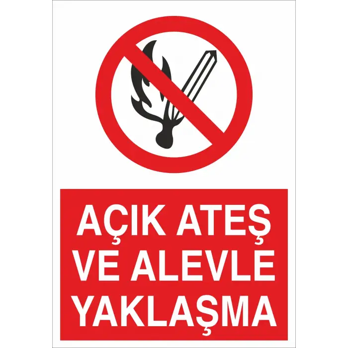 Açık Ateş ve Alevle Yaklaşma Levhası