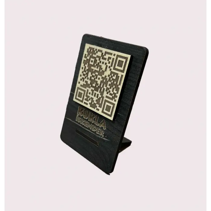 Cafe Restaurantlar için Ahşap Qr Menu