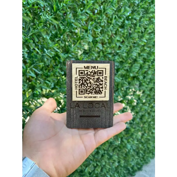 Cafe Restaurantlar için Ahşap Qr Menu
