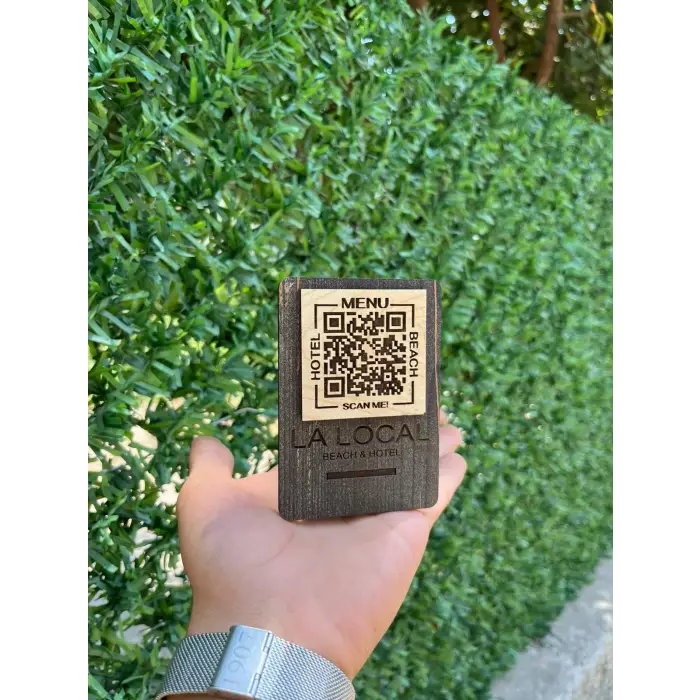 Cafe Restaurantlar için Ahşap Qr Menu