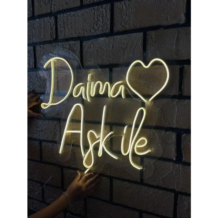 Daima Aşk Ile Yazılı Neon Led