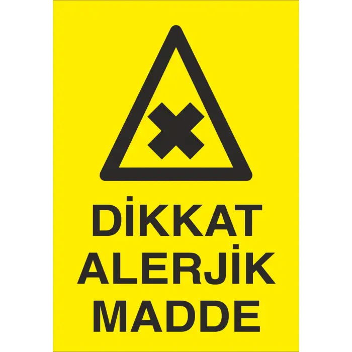 Dikkat Alerjik Madde Levhası
