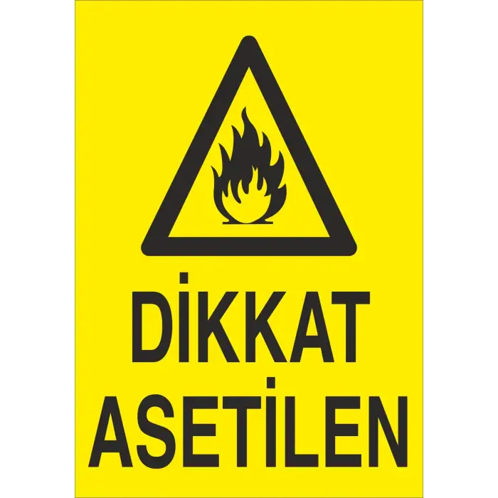 Dikkat Asetilen Levhası