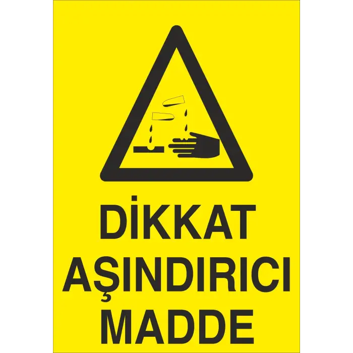 Dikkat Aşındırıcı Madde Levhası