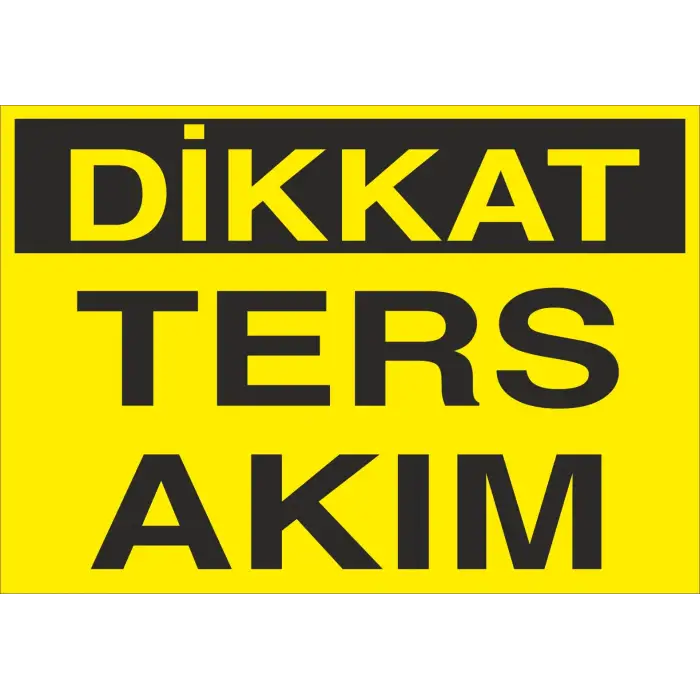 Dikkat Ters Akım Levhası Elektrik Güvenliği