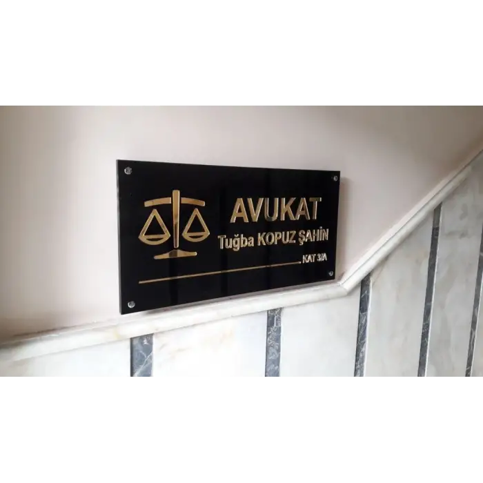 Kabartma Pleksi Kapı ve Duvar Tabelası