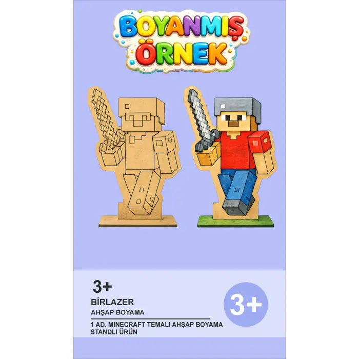 Minecraft Temalı Ahşap Boyama