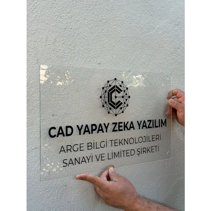 Şeffaf Pleksi Kapı Ve Duvar Tabelası