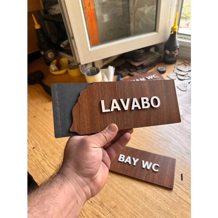 Wooden Seri Yönlendirme Tabela Levha MDL 2