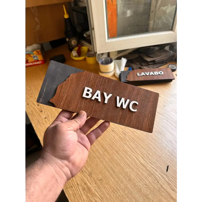 Wooden Seri Yönlendirme Tabela Levha MDL 2