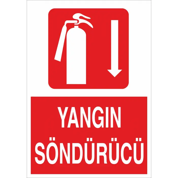 Yangın Söndürücü Aşağı Ok Levhası