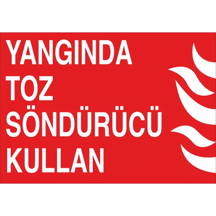 Yangında Toz Söndürücü Kullan Levhası