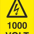 1000 Volt Elektrik Uyarı Levhası