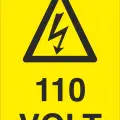 110 Volt Elektrik Uyarı Levhası