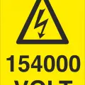 154000 Volt Elektrik Uyarı Levhası