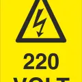 220 Volt Elektrik Uyarı Levhası