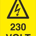 230 Volt Elektrik Uyarı Levhası