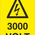 3000 Volt Elektrik Uyarı Levhası