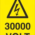 30000 Volt Elektrik Uyarı Levhası
