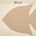 30x20 cm Boyanabilir Balık Ahşap Boyama Objesi | Ham MDF Duvar Süsü