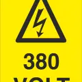 380 Volt Elektrik Uyarı Levhası