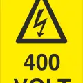 400 Volt Elektrik Uyarı Levhası