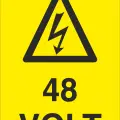 48 Volt Elektrik Uyarı Levhası