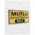 Apartman-site Kapı Isimliği Kapı Tabelası Gold 20x29 Cm