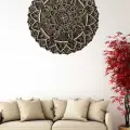 Ahşap Dekoratif Floral Mandala Duvar Dekorasyonu (40 cm)