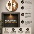 Ahşap WC Kapı Tabelası 15 cm | Erkek Kadın Tuvalet Yönlendirme Levhası