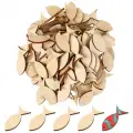 Boyanabilir Ahşap Balık 4x2 Cm 100 Adet